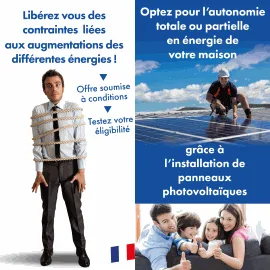 Schéma d'une maison autonome combinant solaire, batterie et pompe à chaleur