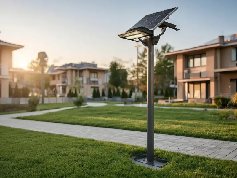 Borne solaire dans un lotissement — en Bretagne