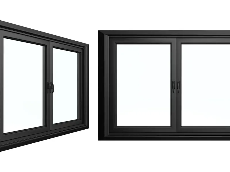 Fenêtres coulissantes en aluminium double vitrage — en Corse