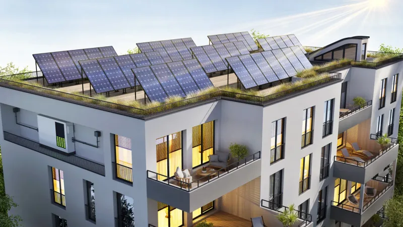 Immeuble à toiture photovoltaïque — en Bretagne