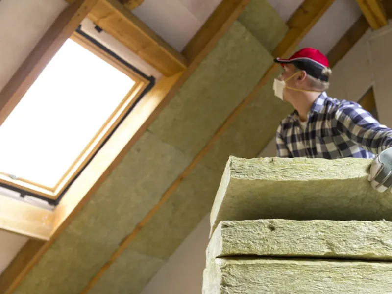 Pose de laine de roche sur les rampants d’un comble — en Bretagne