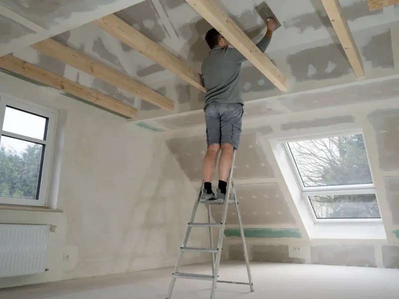 Finition placo des rampants sous toiture — en Bretagne