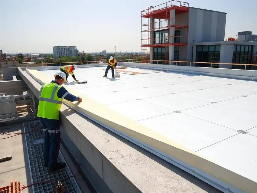 Toiture terrasse isolée d'un bâtiment résidentiel
