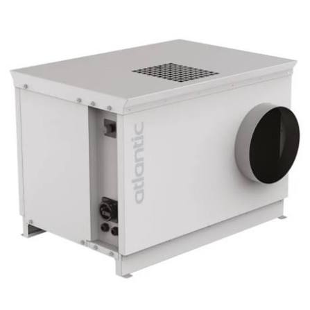 Caisson d'extraction tertiaire à enveloppe isolée blanche, piquage de rejet et platine de raccordement électrique